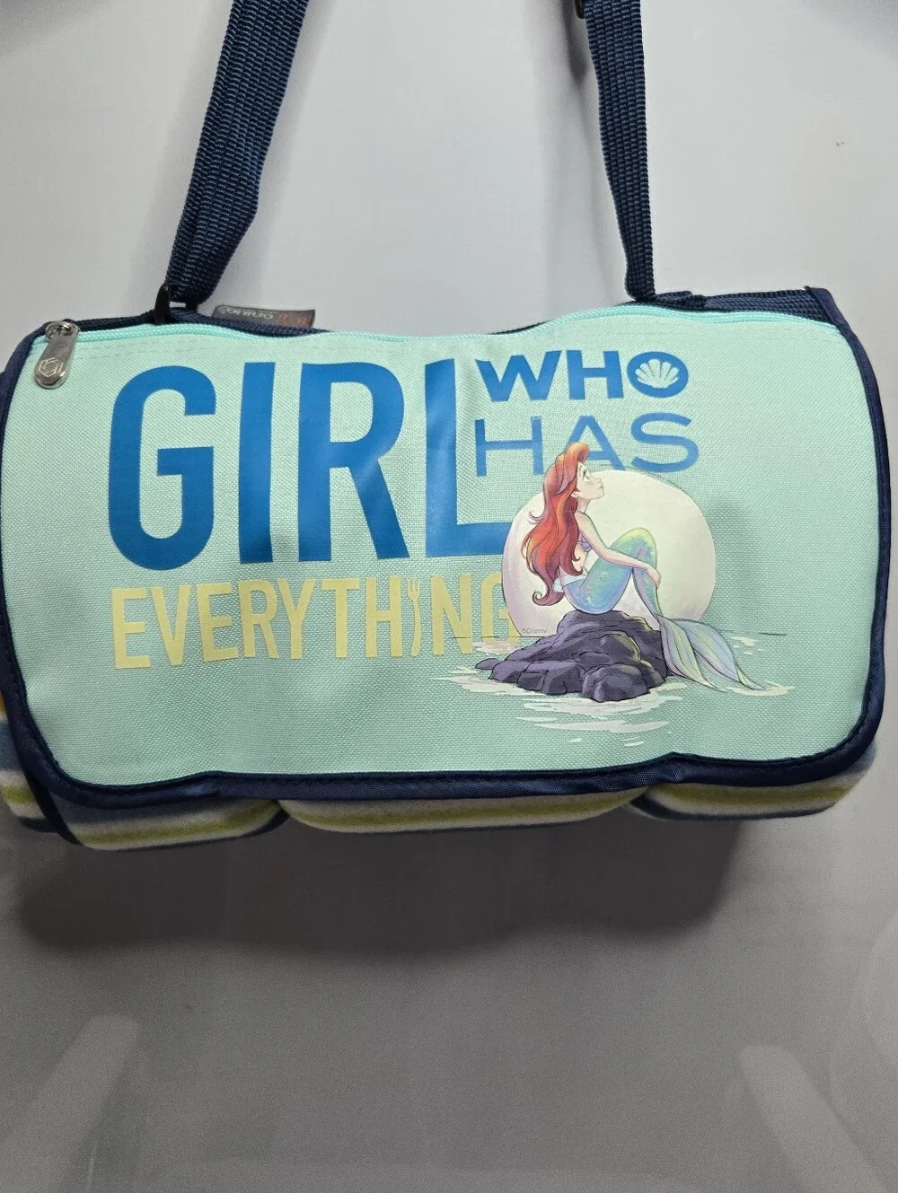 NWOT Disney Ariel Little Mermaid Tote Outdoor Picnic Blanket Fold Up Carry Mat